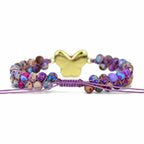 Armbånd Sommerfugl med lilla opal druzy