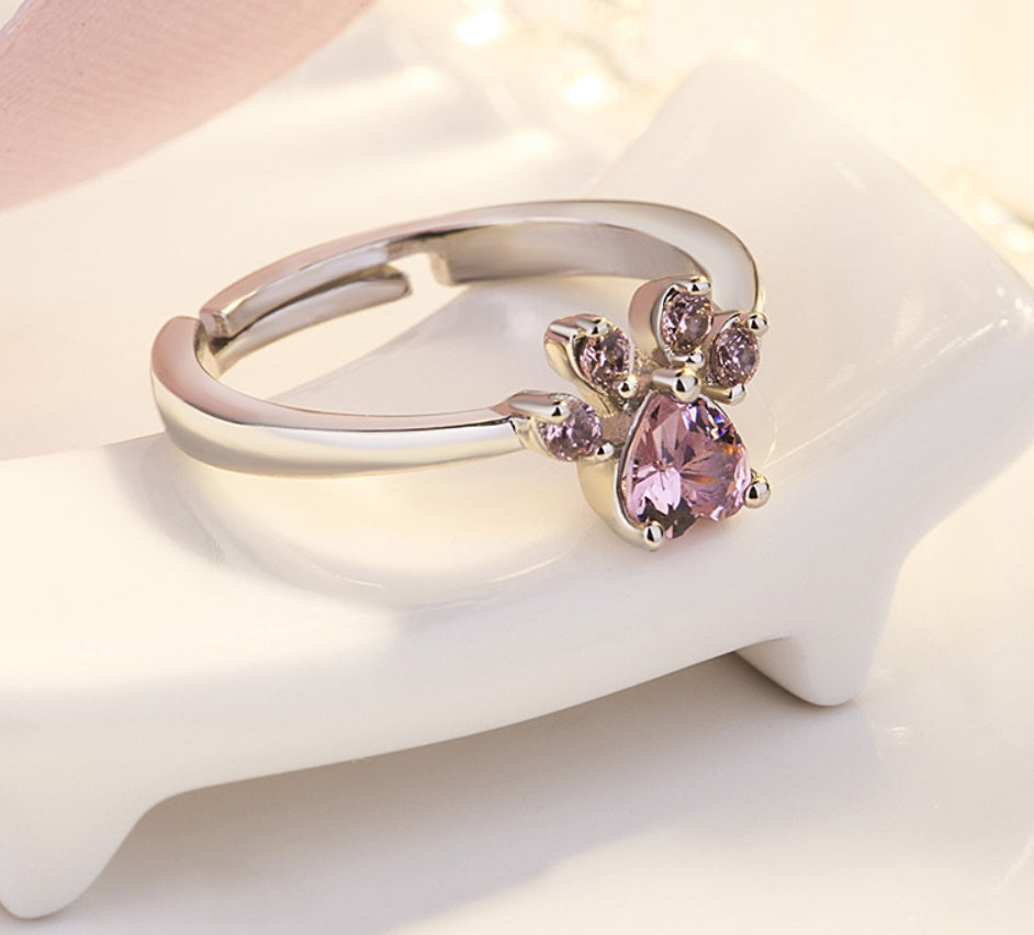 Smykkesett Pote i rosegull – 4 deler med zirkoniahjerte (ring, halskjede, øredobber, armbånd)