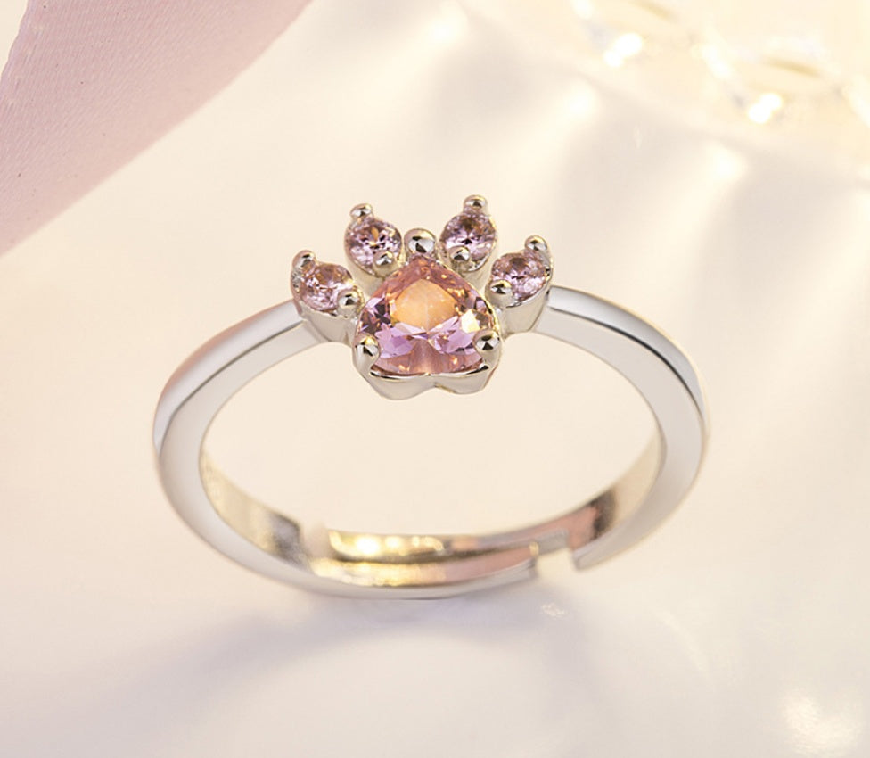 Smykkesett Pote i rosegull – 4 deler med zirkoniahjerte (ring, halskjede, øredobber, armbånd)