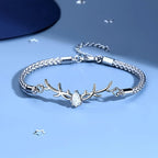Armbånd Hjerte med hjortegevir og zirkonia