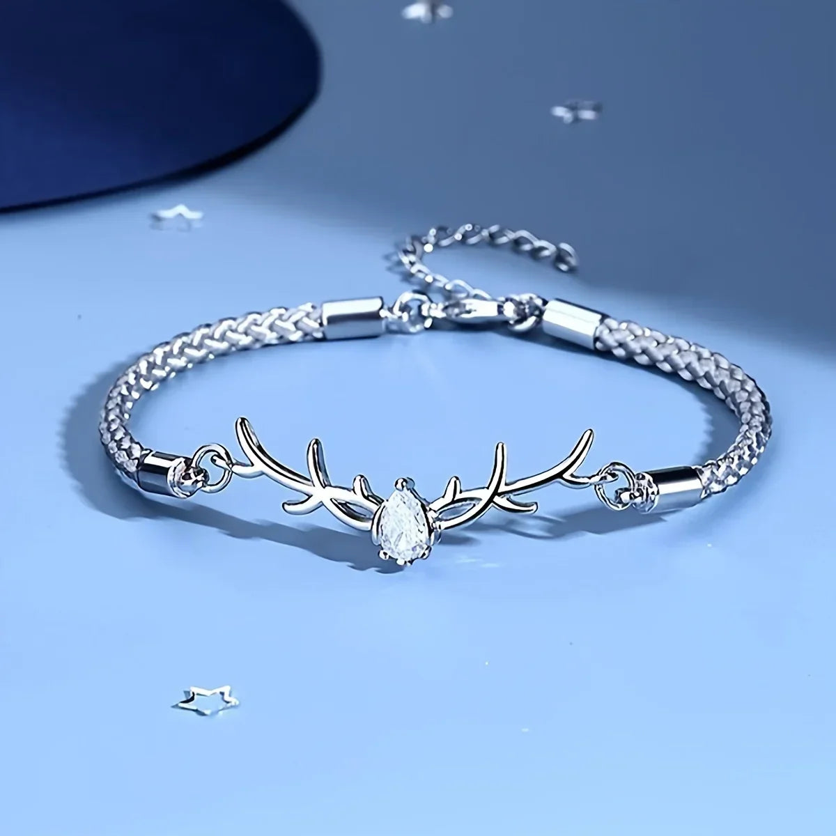 Armbånd Hjerte med hjortegevir og zirkonia