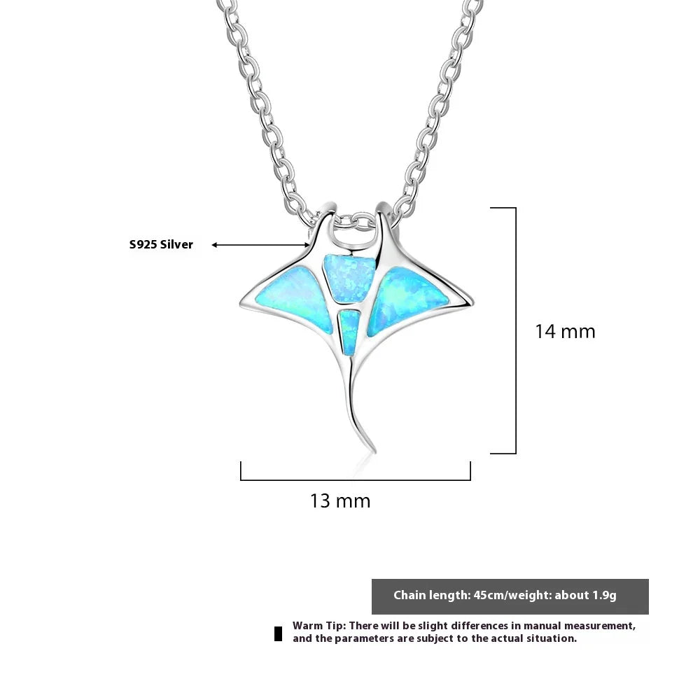 Halskjede mantarokke med blå opal