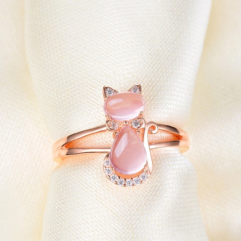 Ring Katt i rosegull