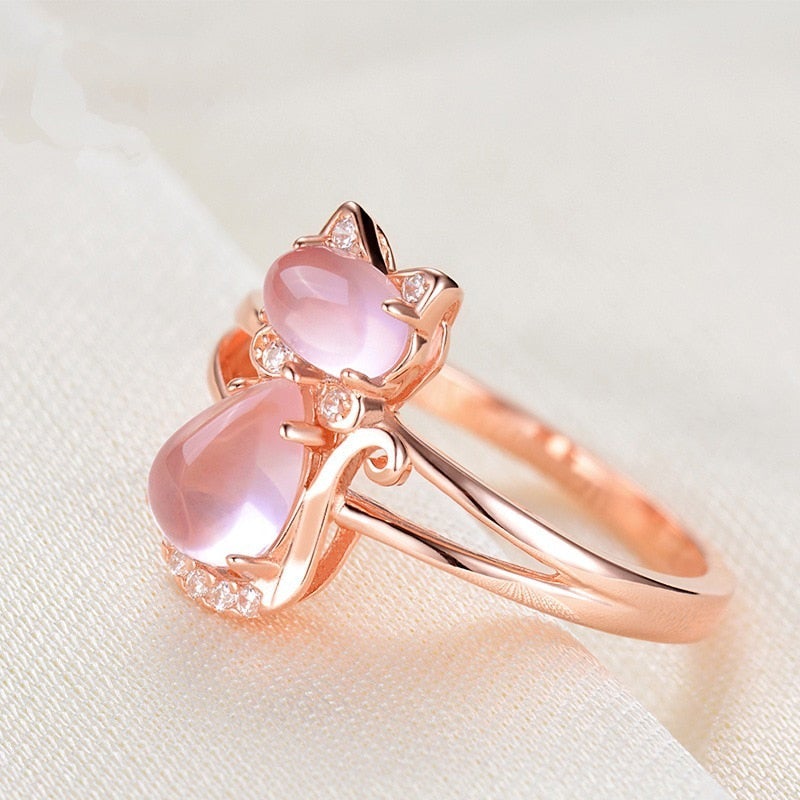 Ring Katt i rosegull