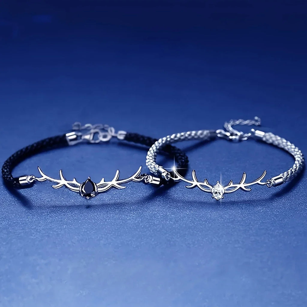 Armbånd Hjerte med hjortegevir og zirkonia