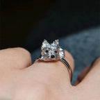 Justerbar ring med hund i retrostil