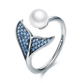 Ring Hvalhale med perle