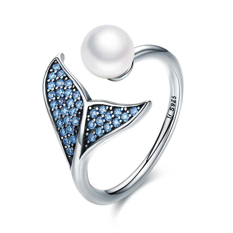 Ring Hvalhale med perle