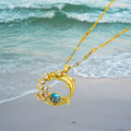 Halskjede Delfin med blå krystall