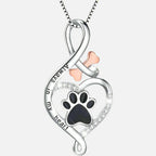 Halskjede lykkepote med hjerte, bein og evighet – anheng «For alltid i mitt hjerte»