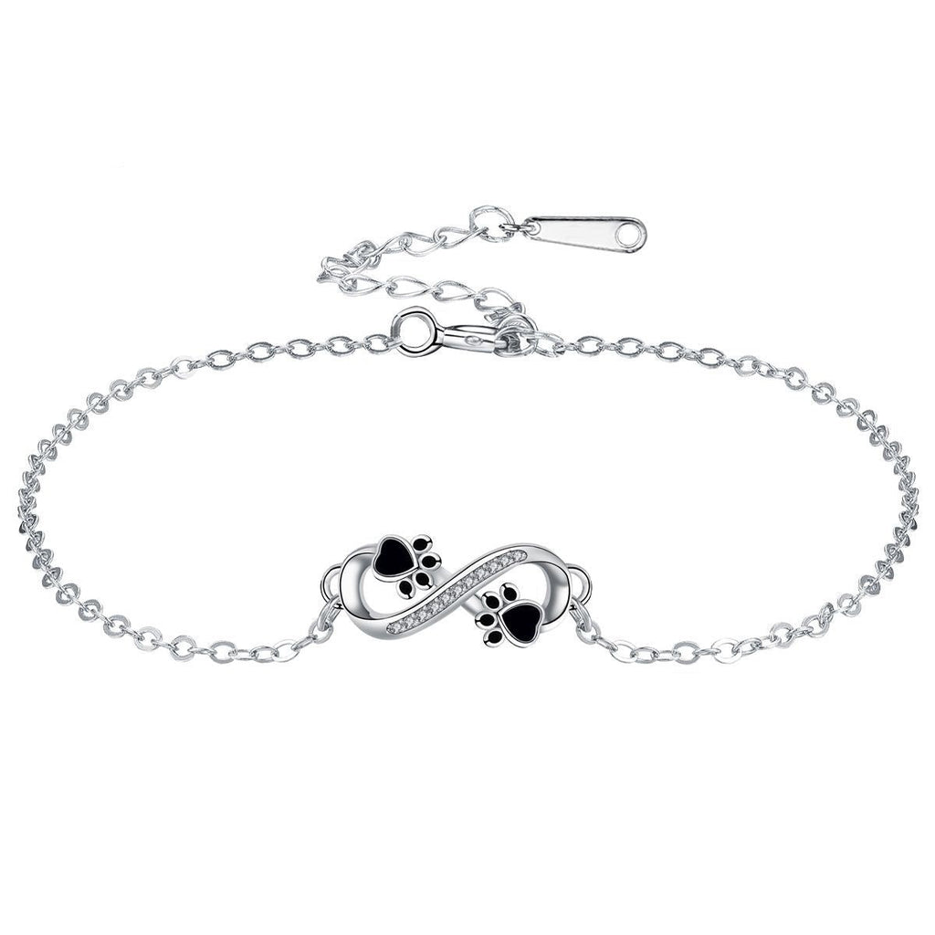 Armbånd med potepreg og uendelighetssymbol, med zirkonia