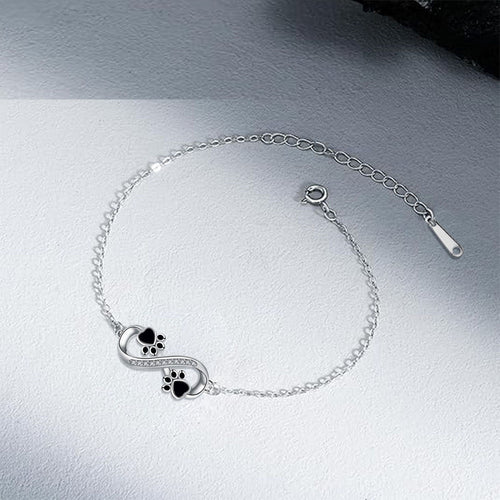 Armbånd med potepreg og uendelighetssymbol, med zirkonia