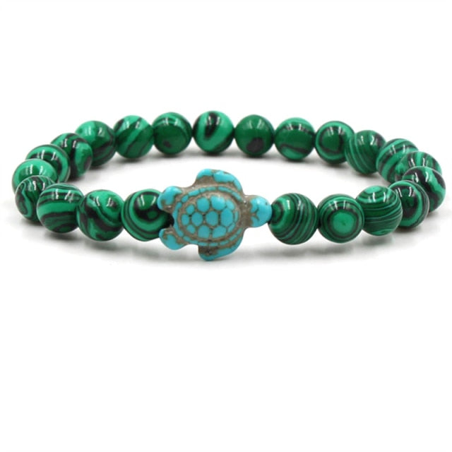 Originale armbånd Skilpadde med perler av naturstein