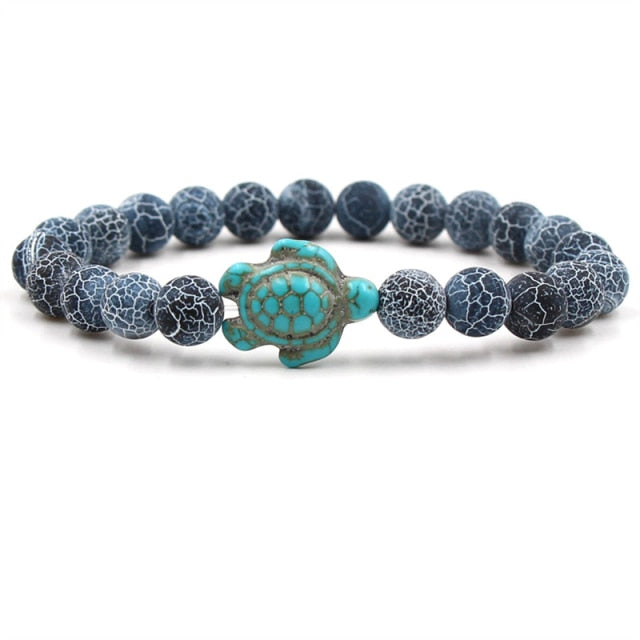 Originale armbånd Skilpadde med perler av naturstein